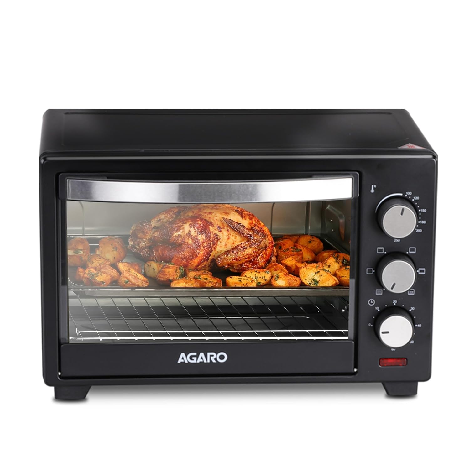 AGARO Marvel 19 Litres Oven Toaster Griller, Motorised Rotisserie, OTG with 5 Heating Modes, Cake Baking (Black)