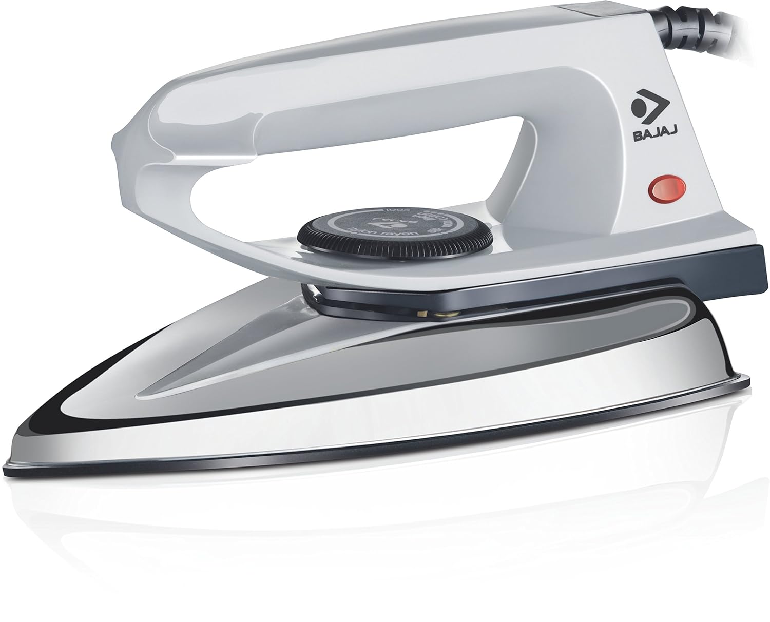 Bajaj DX 2 600-Watt Light Weight Dry Iron | Non-Stick Coated Soleplate | Anti-Bacterial Coating | 180 Degree Swivel Cord | Cool Touch Handle | 2-Yrs Warranty 【Grey】