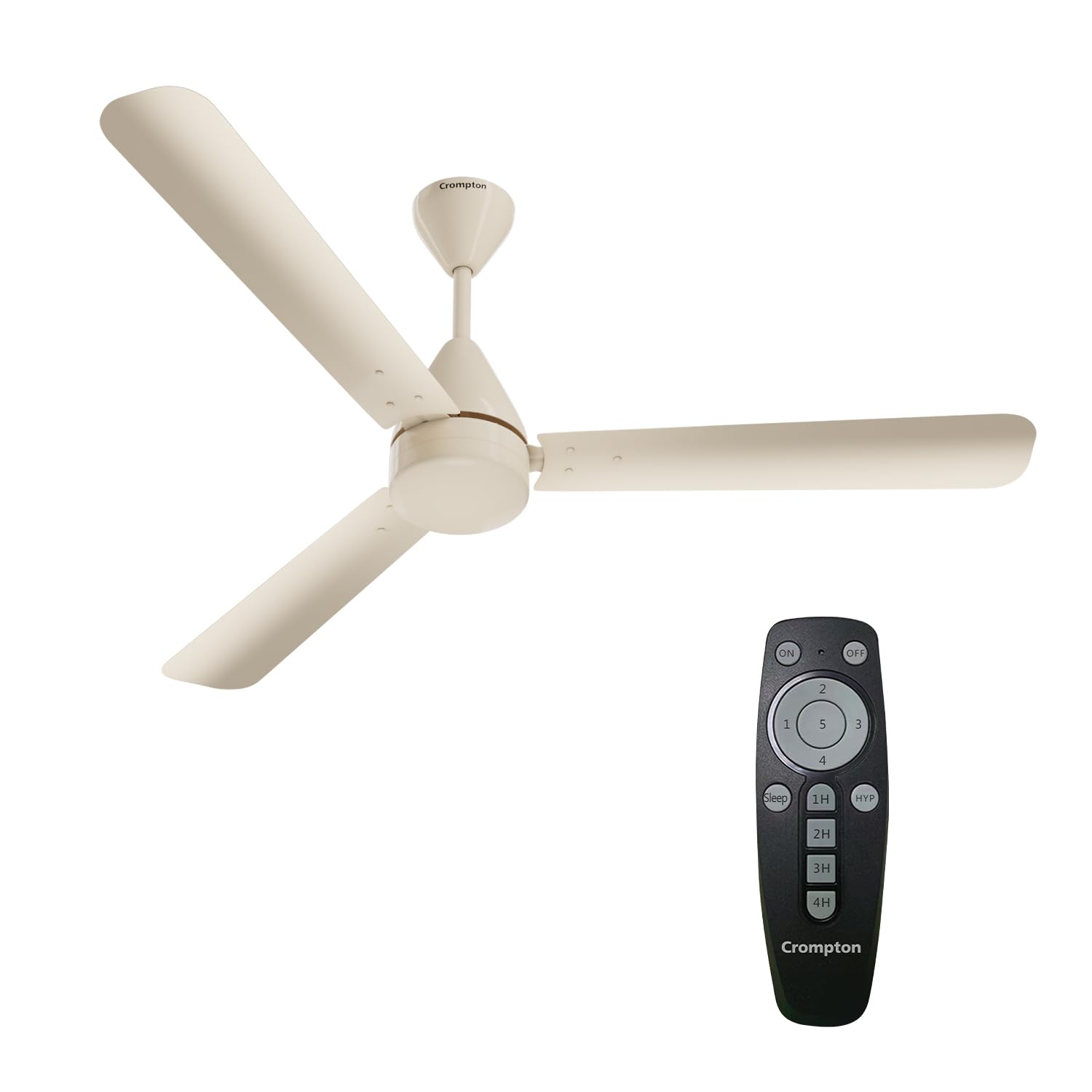 Crompton Energion Hyperjet 1200mm BLDC Ceiling Fan | Point Anywhere Remote Control | BEE 5 Star Rated Energy Efficient | Superior Air Delivery | Anti-Rust | 2 Year Manufacturer Warranty | Ivory