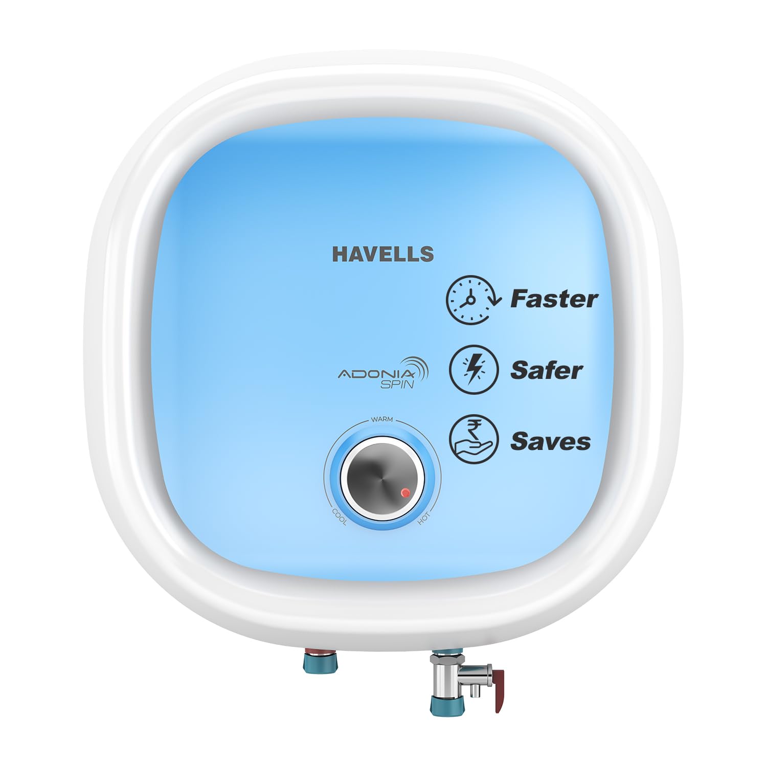 Havells Adonia Spin 25 Litre Storage Water Heater(Geyser)| Temperature Sensing LED Knob| Glass Coated Anti Rust Tank| Warranty:7 Year on Tank| Free Installation
