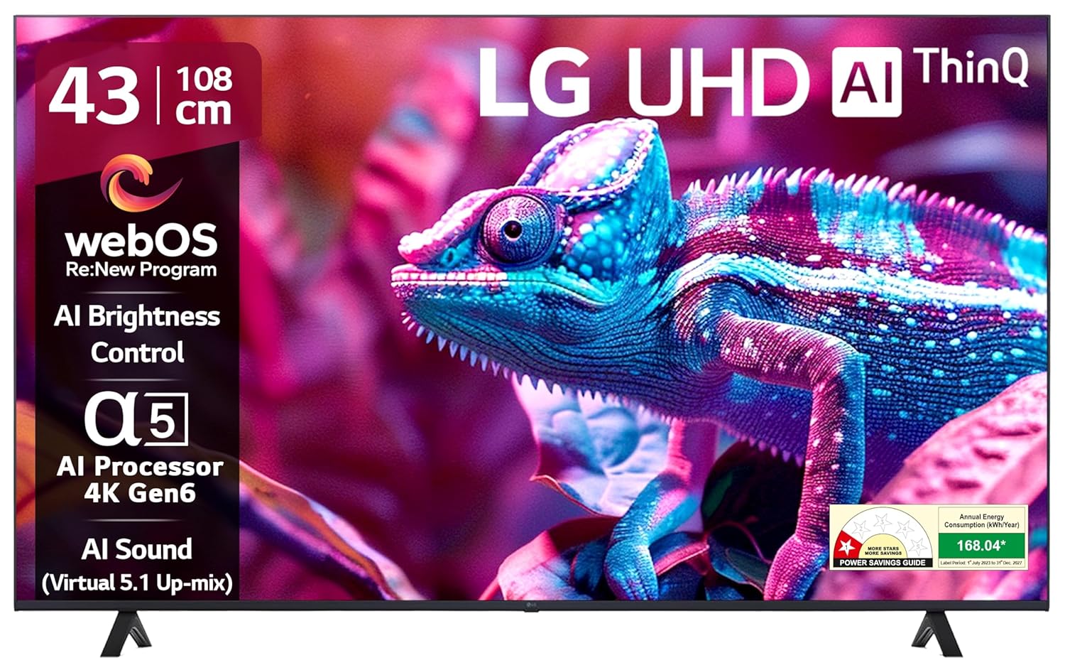 LG 108 cm (43 inches) UR75 Series 4K Ultra HD Smart LED TV 43UR75006LC