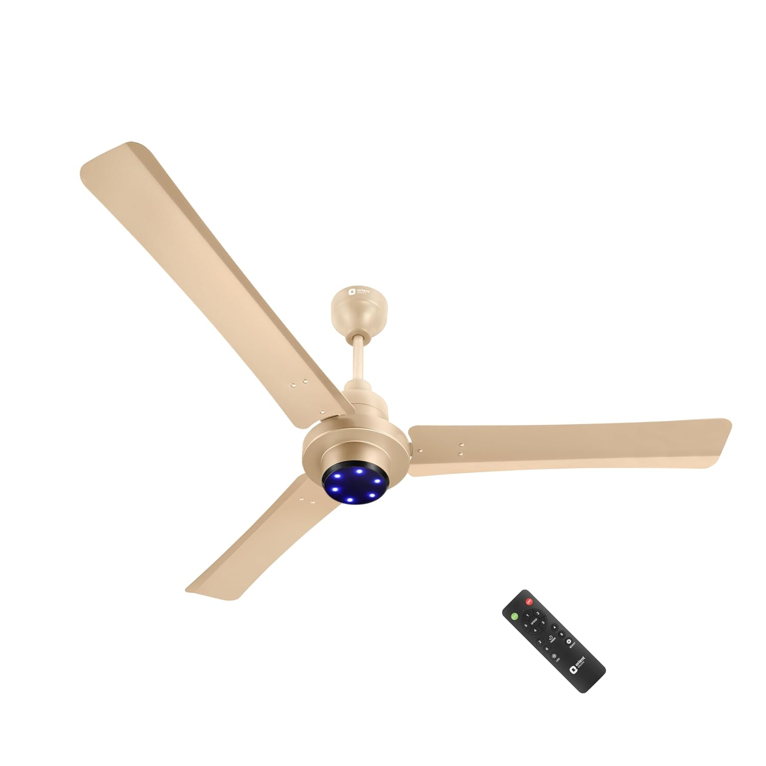 Orient Electric Uniquely Designed I Tome Pro 1200 mm BLDC Ceiling Fan with Remote | LED Indicator Lights, 5 Star Rated Energy Efficient Fan | High Air Delivery, 3 Years Warranty by Orient - Topaz Gold