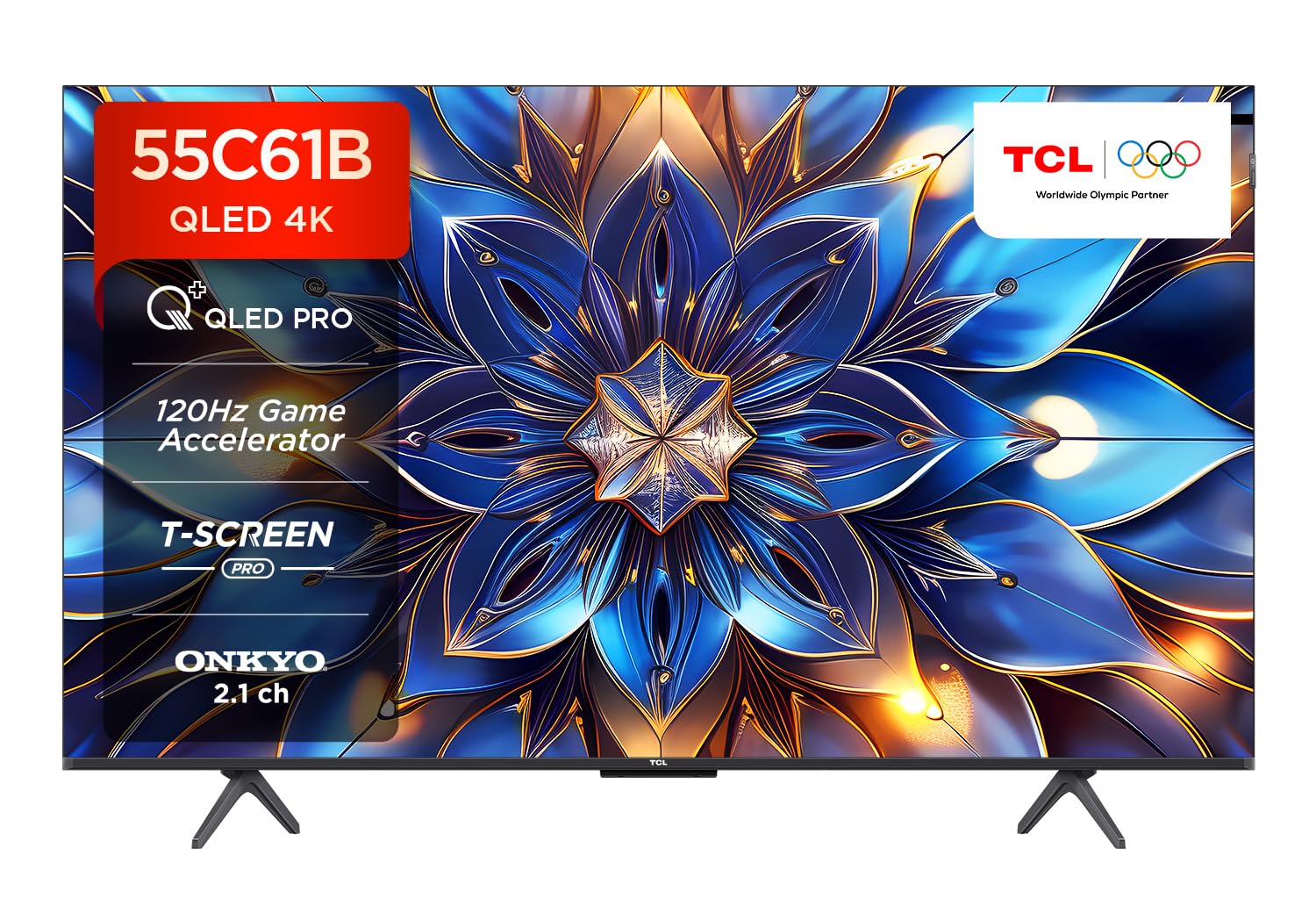 TCL 139 cm (55 inches) 4K Ultra HD Smart QLED Google TV 55C61B (Black)