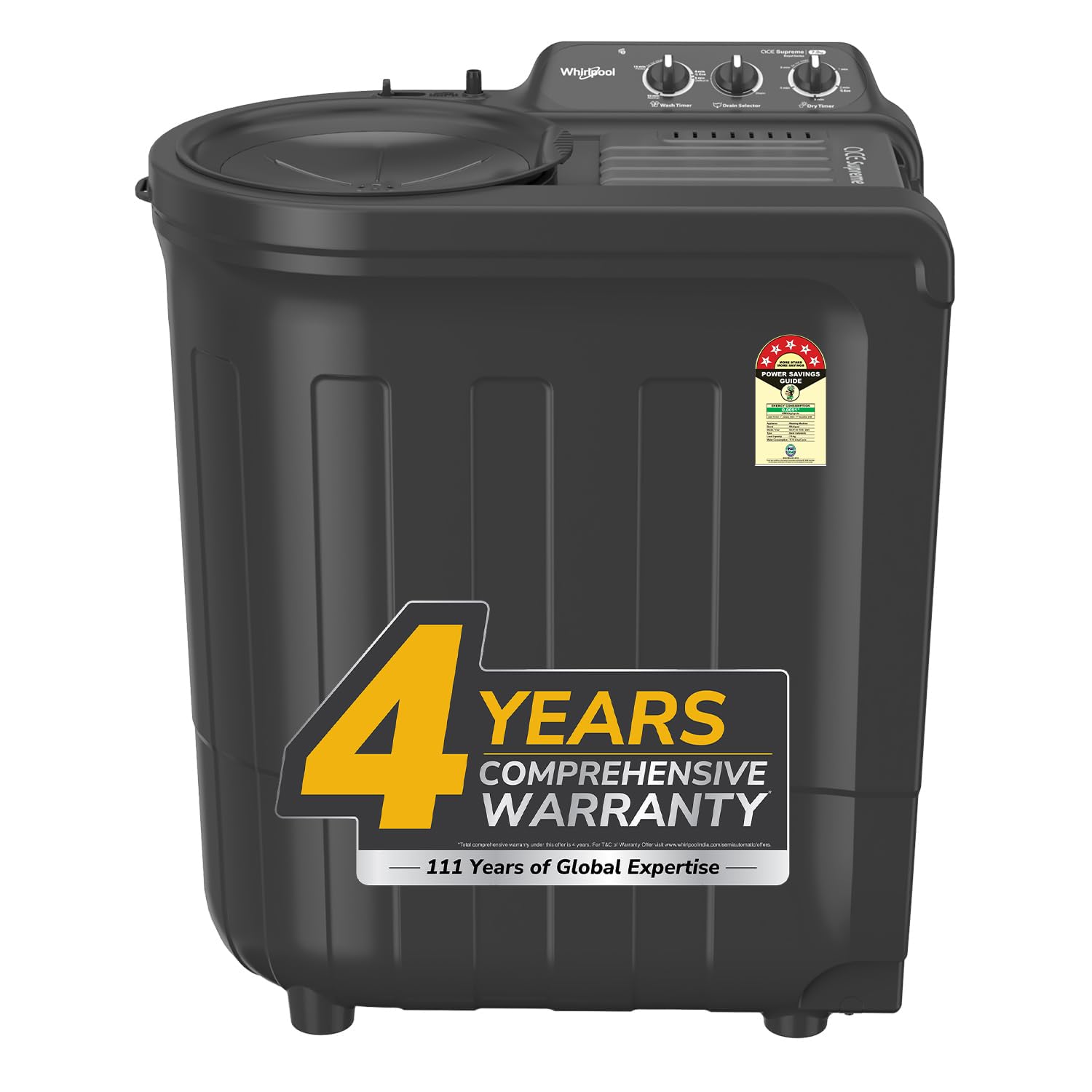 Whirlpool 7.5 Kg 5 Star Magic Clean Semi-Automatic Top Loading Washing Machine (MAGIC CLEAN 7.5 GREY DAZZLE, Fast Drying)