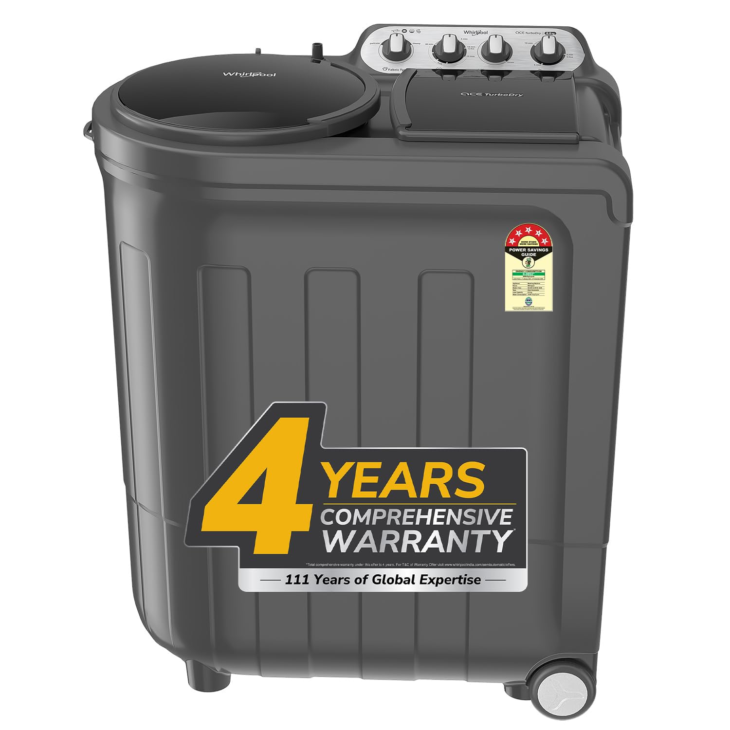 Whirlpool 8.5 kg 5 Star Semi-Automatic Top Loading Washing Machine (MAGIC CLEAN 8.5 GREY DAZZLE,2x Drying Power)