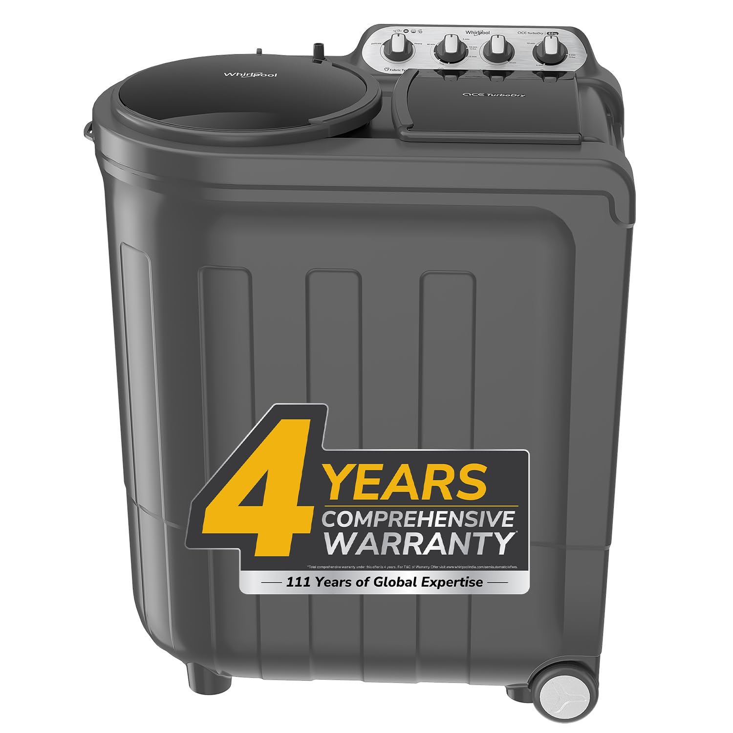 Whirlpool 9kg 5 Star Semi-Automatic Top Loading Washing Machine (Ace 9.0 Grey Dazzle, 10Yr -NH, 10 Min Quick Drying, Turbo dry Technology)