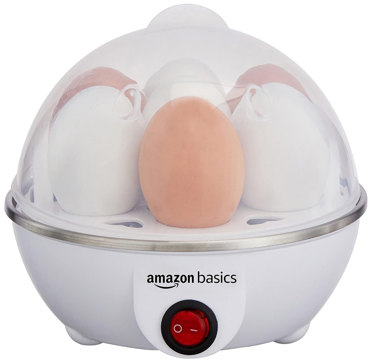 amazon basics Electric Egg Boiler | 3 Boiling Modes | Automatic Operation | Overheat Protection | 75ml | Plastic | White