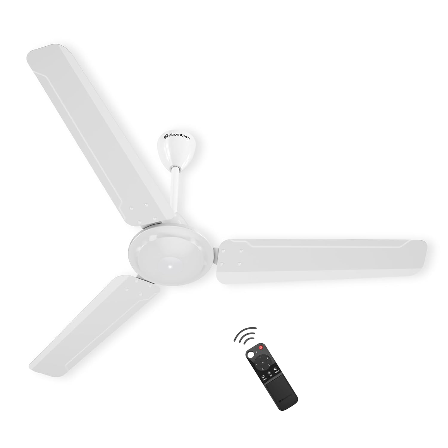 atomberg Ameza 1200mm Timeless BLDC Ceiling Fan with Remote|5 star|High Air Delivery|LED Speed Indicator|Low Noise|Timeless Design with Power Saving|2 Year Warranty|Gloss White