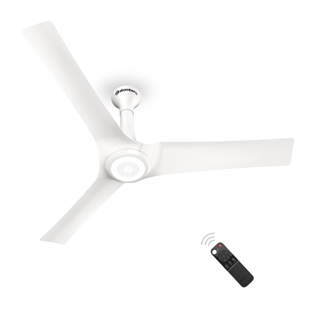 atomberg Aris Starlight 1200mm BLDC Ceiling Fan with Underlight, IoT & Remote Control | Smart Fan with Noiseless Operation | Free Installation (Marble White)