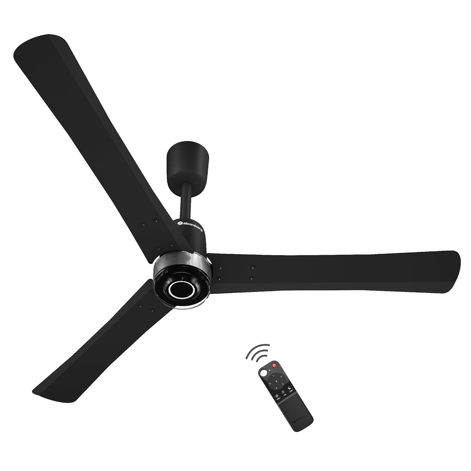 atomberg Renesa Elite 1200mm BLDC Ceiling Fan with Remote Control | 5 star | High Air Delivery with Moonbeam LED Light | New Sleek Design | Newly Launched | 3 Year Warranty|Midnight Black